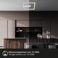Deckenleuchte Briloner Frame LED mit Bewegungsmelder Silber Deckenlampe