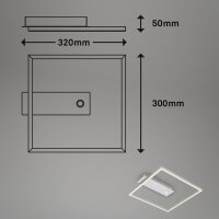 Deckenleuchte Briloner Frame LED mit Bewegungsmelder Silber Deckenlampe