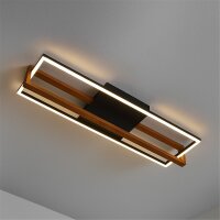 Deckenleuchte Briloner Frame Schwarz Holz LED 21 Watt...