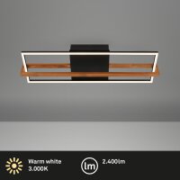 Deckenleuchte Briloner Frame Schwarz Holz LED 21 Watt...
