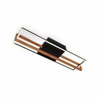 Deckenleuchte Briloner Frame Schwarz Holz LED 21 Watt Deckenlampe