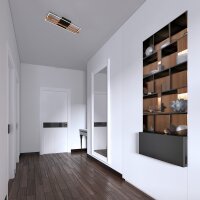 Deckenleuchte Briloner Frame Schwarz Holz LED 21 Watt Deckenlampe