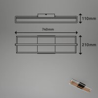 Deckenleuchte Briloner Frame Schwarz Holz LED 21 Watt Deckenlampe