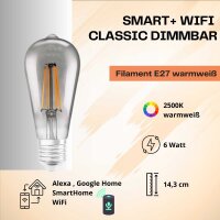 Smarte LED-Lampe, E27, 6 Watt, dimmbar, 540lm, 2500K...