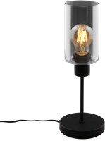 Tischleuchte Rauchglas, Schwarz / Rauch, 10 Watt, E27-Fassung, Glas, Ø 13 cm – Briloner