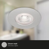 Einbauleuchte Briloner 3 x 4,9 Watt LED Chrom matt dimmbar über Schalter IP44 480 Lumen warmweiß Einbauspot