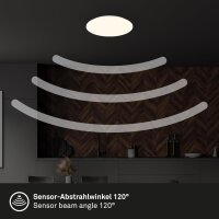 Briloner LED Deckenleuchte mit Bewegungsmelder Sensor Ø35cm 18W 1880lm Warmweiß (3897-116)