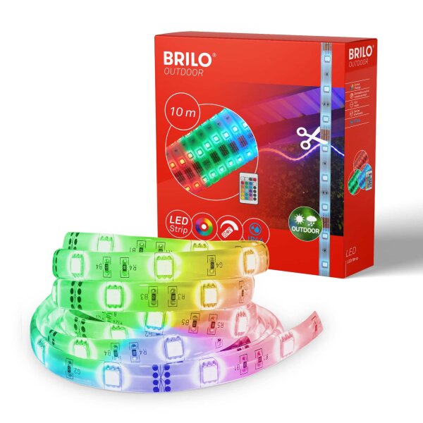 Briloner LED Band 10m RGB Fernbedienung dimmbar Außenbereich geeignet
