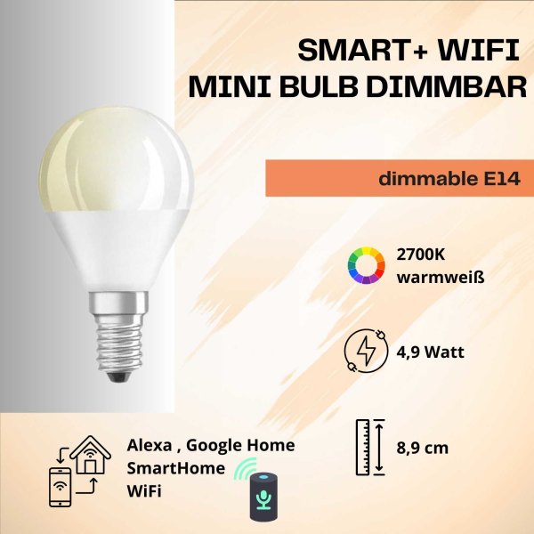 Leuchtmittel Ledvance Wifi smart & living LED 5 Watt E14 dimmbar 2700K