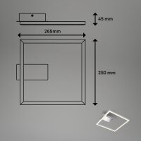 Deckenleuchte Briloner Frame 14 Watt LED Deckenlampe Chrom-matt eckig