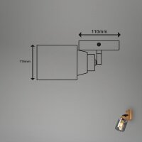 Strahler Briloner Rauchglas E27 Fassung Wandleuchte Holz