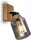 Strahler Briloner Rauchglas E27 Fassung Wandleuchte Holz