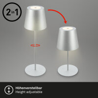 BRILONER KIKI Akku-Tischlampe | Höhenverstellbar, Dimmbar & IP44 Outdoor