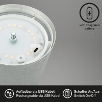 BRILONER KIKI Akku-Tischlampe | Höhenverstellbar, Dimmbar & IP44 Outdoor