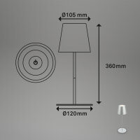 BRILONER KIKI Akku-Tischlampe | Höhenverstellbar, Dimmbar & IP44 Outdoor