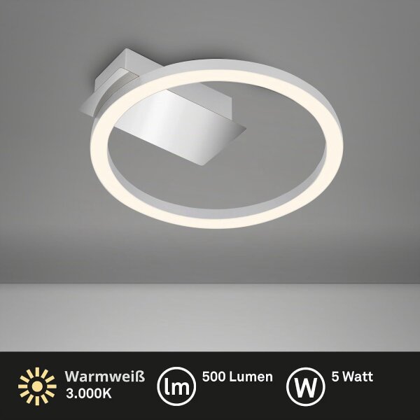 Deckenleuchte Briloner Frame 5 Watt LED Deckenlampe Chrom-matt 21 cm