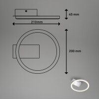 Deckenleuchte Briloner Frame 5 Watt LED Deckenlampe Chrom-matt 21 cm