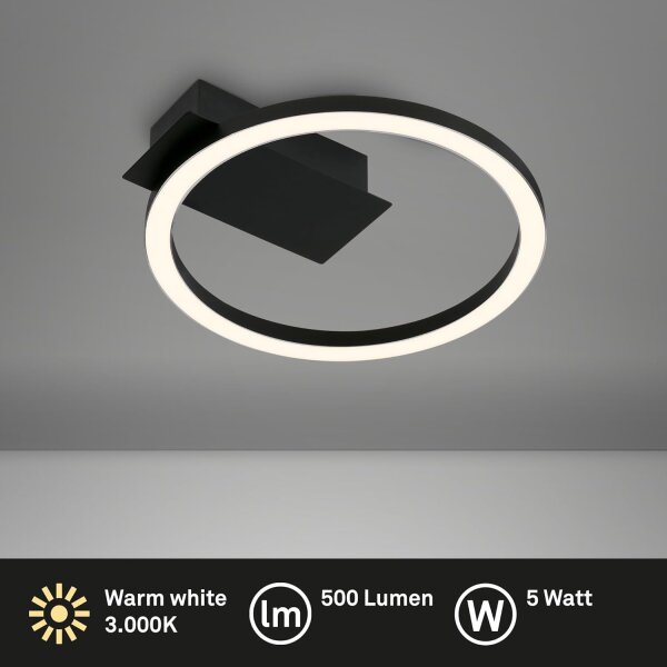 Deckenleuchte Briloner Frame 5 Watt LED Deckenlampe Schwarz 21 cm