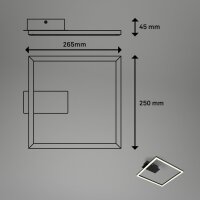Deckenleuchte Briloner Frame 14 Watt LED Deckenlampe Schwarz eckig