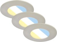 Einbauleuchten Briloner 3 x 4,9 Watt Nickelmatt IP44...