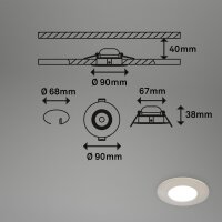 LED Einbauspots Einbauleuchten CTS, Nickelmatt, Bohrloch 6,8 cm, 3x4,9W, 580lm – Briloner