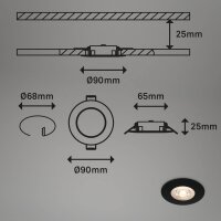 Einbauleuchten Briloner 3 x 4,9 Watt LED IP65 Einbauspots schwarz 480 Lumen