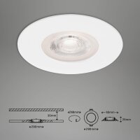 Einbauleuchte Briloner 3er Set 4,9 Watt LED 480 Lumen Einbauspot IP44 dimmbar  Weiß