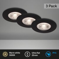 Einbauleuchten Briloner 3 x 4,9 Watt LED Schwarz IP44...