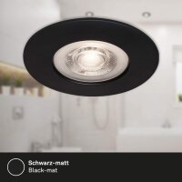 Einbauleuchten Briloner 3 x 4,9 Watt LED Schwarz IP44 Einbauspots 480 Lumen