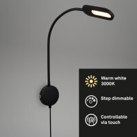 Wandleuchte Briloner 6 Watt LED dimmbar Schwarz Leselampe...