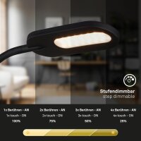Wandleuchte Briloner 6 Watt LED dimmbar Schwarz Leselampe Steckerzuleitung Bettlampe