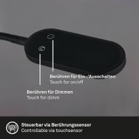 Wandleuchte Briloner 6 Watt LED dimmbar Schwarz Leselampe Steckerzuleitung Bettlampe