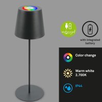 Akku-Leuchte Briloner 2,5 Watt LED Tischleuchte RGBW IP44...
