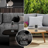 Akku-Leuchte Briloner 2,5 Watt LED Tischleuchte RGBW IP44 Touchdimmer Anthrazitt Tischlampe