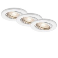 LED Einbauspots, Weiß, Bohrloch 6,8 cm, 3x5W, 460lm, 3000K, Ø 8,6 cm – Briloner