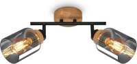Strahler Briloner 2er Spot Rauchglas Holz E27 Fassung...