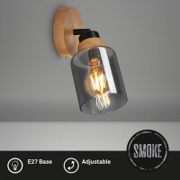Strahler Briloner Rauchglas E27 Fassung Holz Spot...
