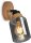 Strahler Briloner Rauchglas E27 Fassung Holz Spot Wandleuchte