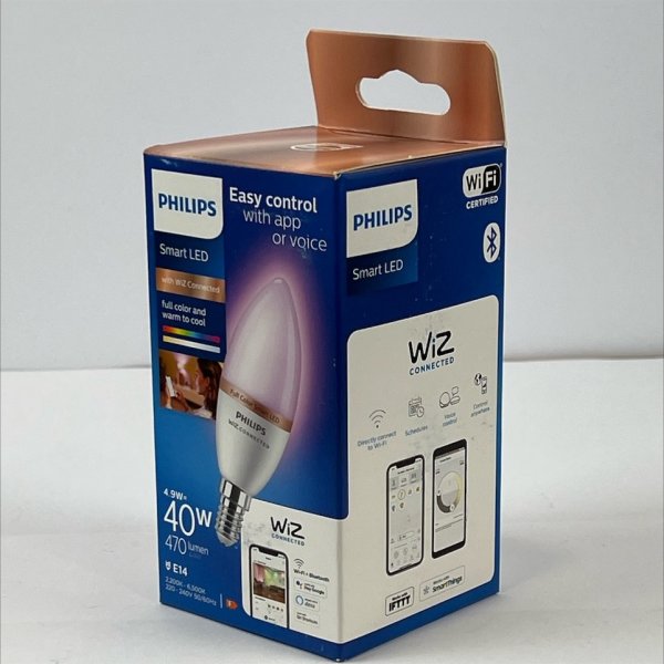 Leuchtmittel Philips Smart LED WIZ E14 Kerze 4,9 Watt CCT & RGB 470 Lumen