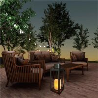 Nordlicht Professional Castillo Solar-Laterne Metall Flacker-Effekt IP44 Schwarz