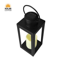 Nordlicht Professional Castillo Solar-Laterne Metall Flacker-Effekt IP44 Schwarz