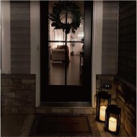Nordlicht Professional Castillo Solar-Laterne Metall Flacker-Effekt IP44 Schwarz