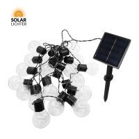 Nordlicht Professional Noon Solar LED Lichterkette Schwarz Klar 5m 8 Modi 200lm 2700K