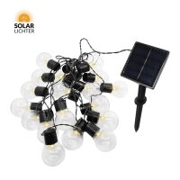Nordlicht Professional Noon Solar LED Lichterkette Schwarz Klar 5m 8 Modi 200lm 2700K