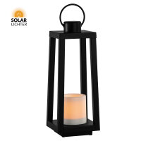 Nordlicht Professional Tucson Solar Laterne LED Schwarz Metall 42cm Flacker-Effekt 1800K