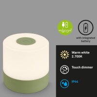 Akku-Leuchte Briloner 2 Watt LED Tischleuchte Grün...
