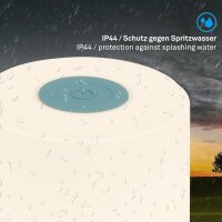 Briloner Smal LED Akku-Tischleuchte 7461010 – Kompakte Mini-Tischlampe kabellos, blau, 2 W, IP44