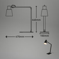 Tischleuchte Briloner Schwarz E27 max. 10Watt Tischlampe