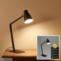 Tischleuchte Tischlampe, Schwarz, 10 Watt, E27-Fassung,...