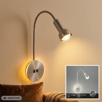 LED Wandleuchte Bettlampe Backlight, Nickelmatt, 10 Watt...